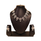 Zingme Latest Stylish Traditional Oxidised Silver Necklace Jewellery Set for Women