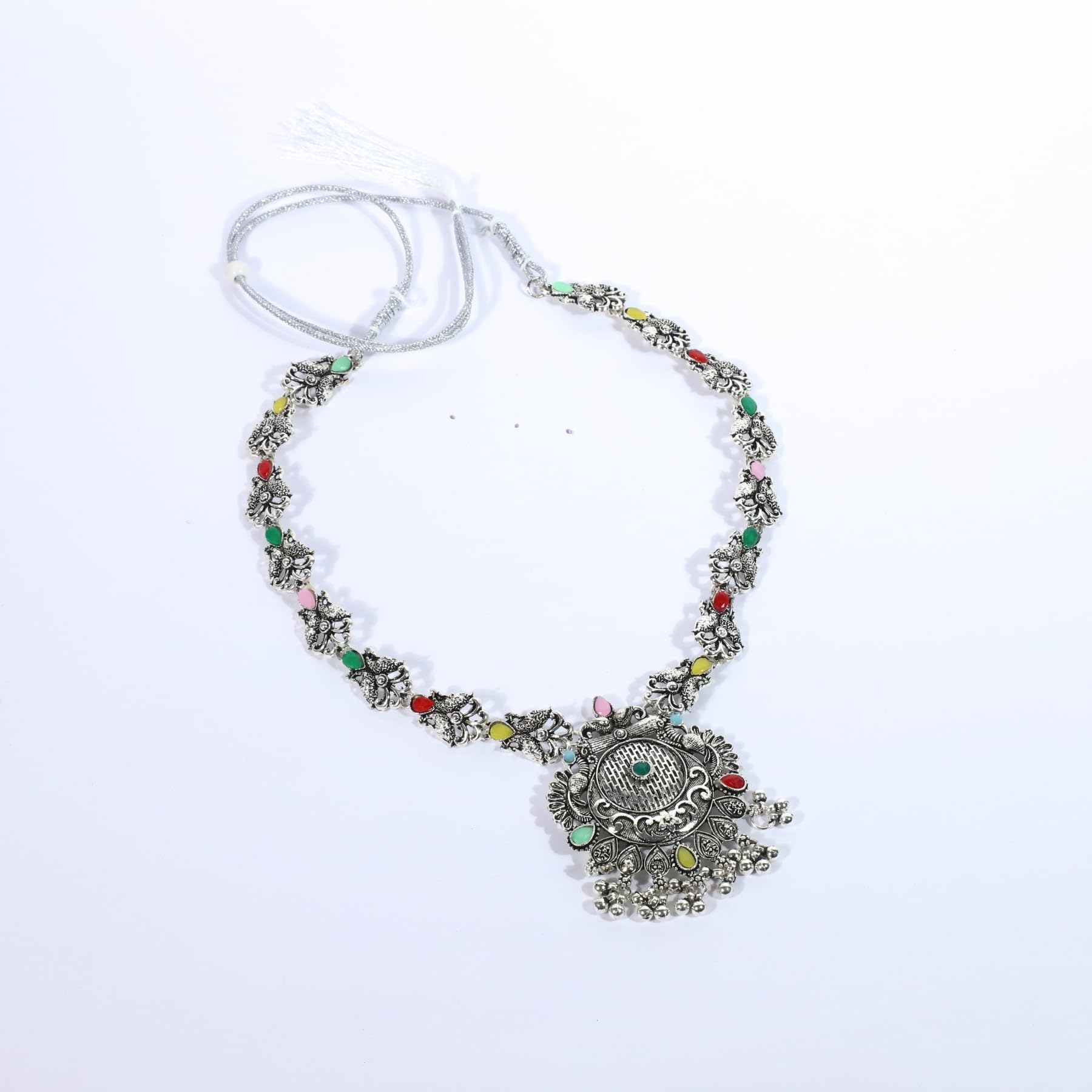 Zingme Stylish Oxidised Jewellery Long Necklace Set for Women & Girls
