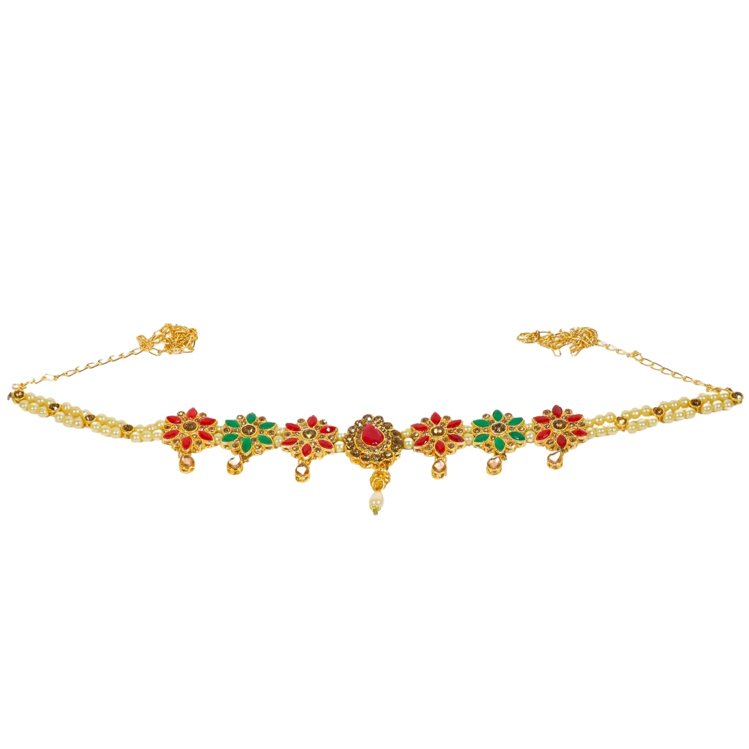 ZingMe Single patta Sleek and Stylish Colourstones Traditional Kamarbandh Jewellery Waistbelt Clothing Accessory Wedding Bridal Jewellery