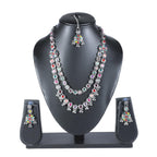 Zingme Latest Stylish Traditional Oxidised Silver Necklace Jewellery Set for Women