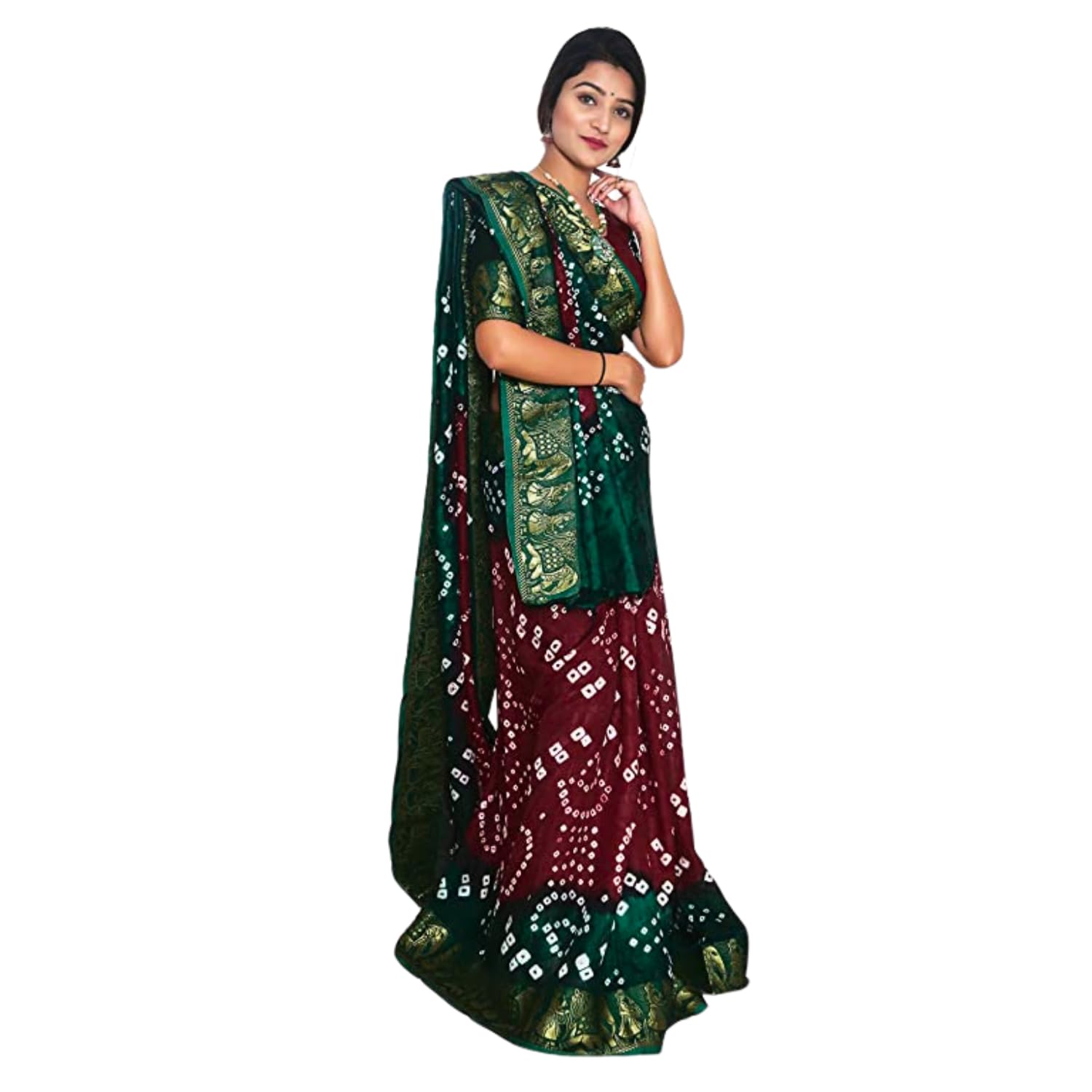 Zingme Women's Banarasi Silk Blend Saree with Blouse Piece - Elegant Traditional Ethenic Wear for Special Occasions