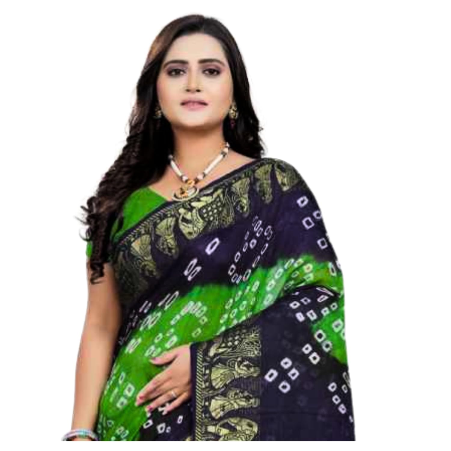 Zingme Elegant Art Silk Bandhani Saree – Traditional Indian Ethnic Wear for Festive Occasions