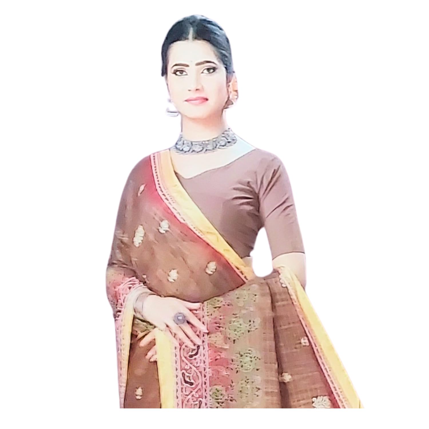 Zingme Women's Printed Art Silk Saree with Blouse Piece - Lightweight Ethnic Wear for Festive and Special Occasions