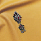 ZingMe Silver Plated Stone Studded Saree Clip Saree Accessories