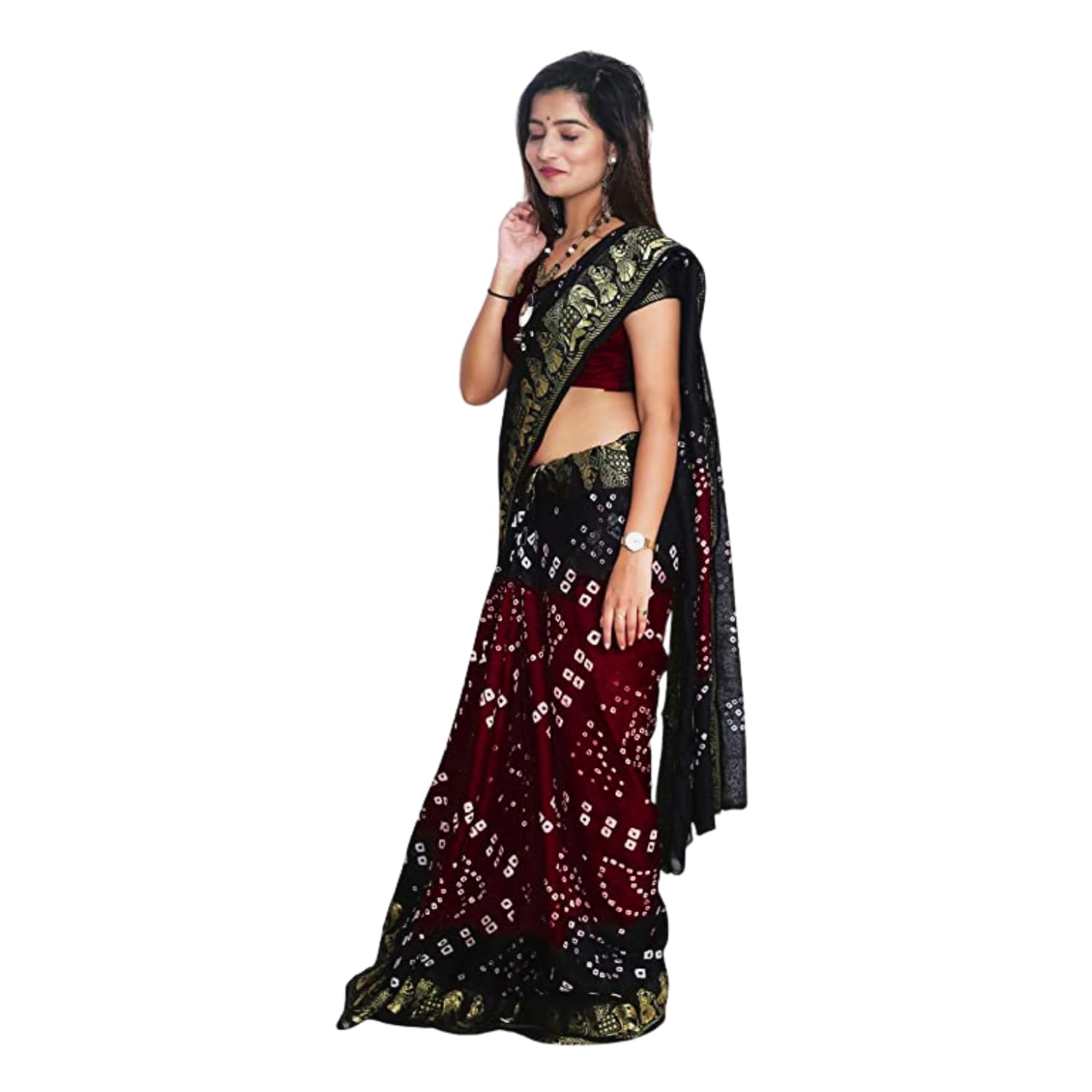 Zingme Women's Banarasi Silk Blend Saree with Blouse Piece - Elegant Traditional Ethenic Wear for Special Occasions