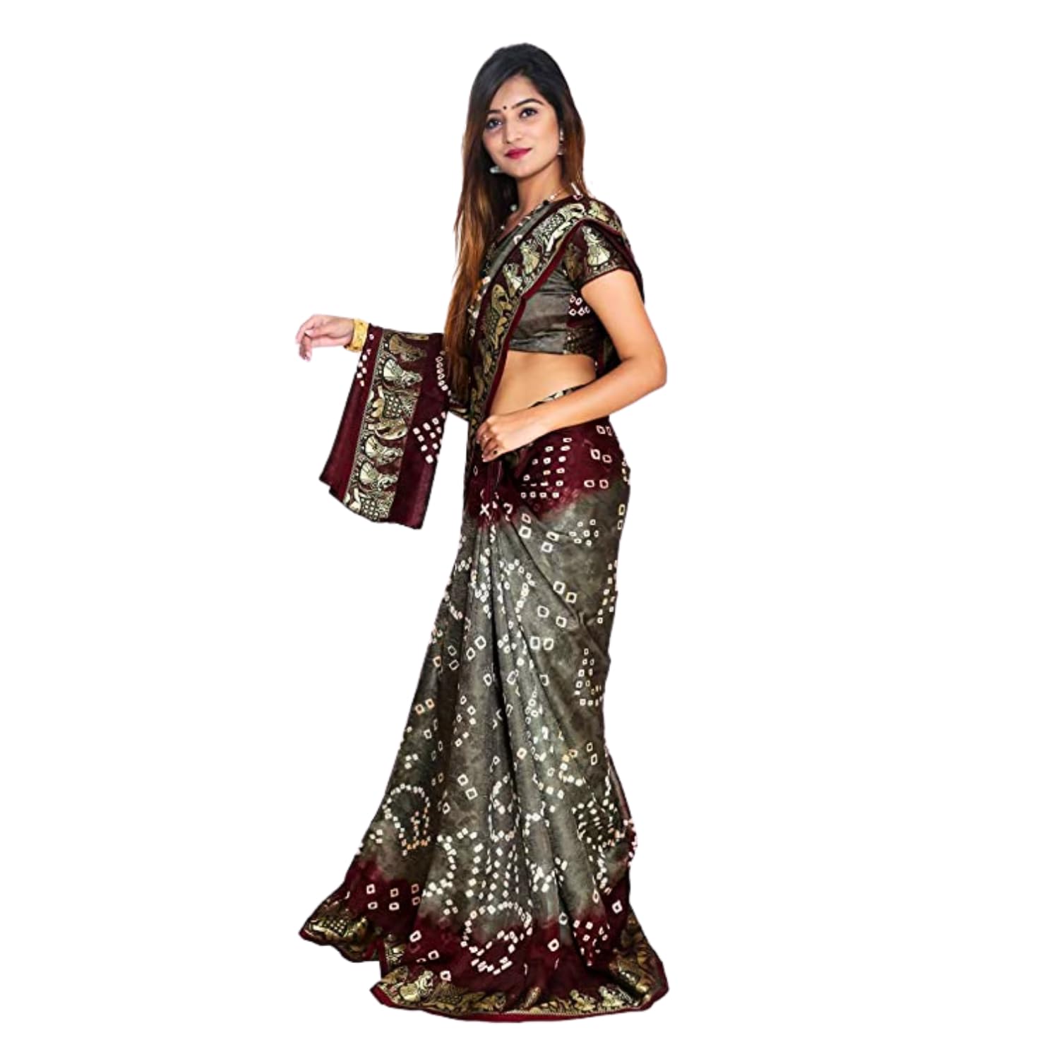 Zingme Women's Banarasi Silk Blend Saree with Blouse Piece - Elegant Traditional Ethenic Wear for Special Occasions