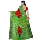Zingme Elegant Art Silk Bandhani Saree – Traditional Indian Ethnic Wear for Festive Occasions