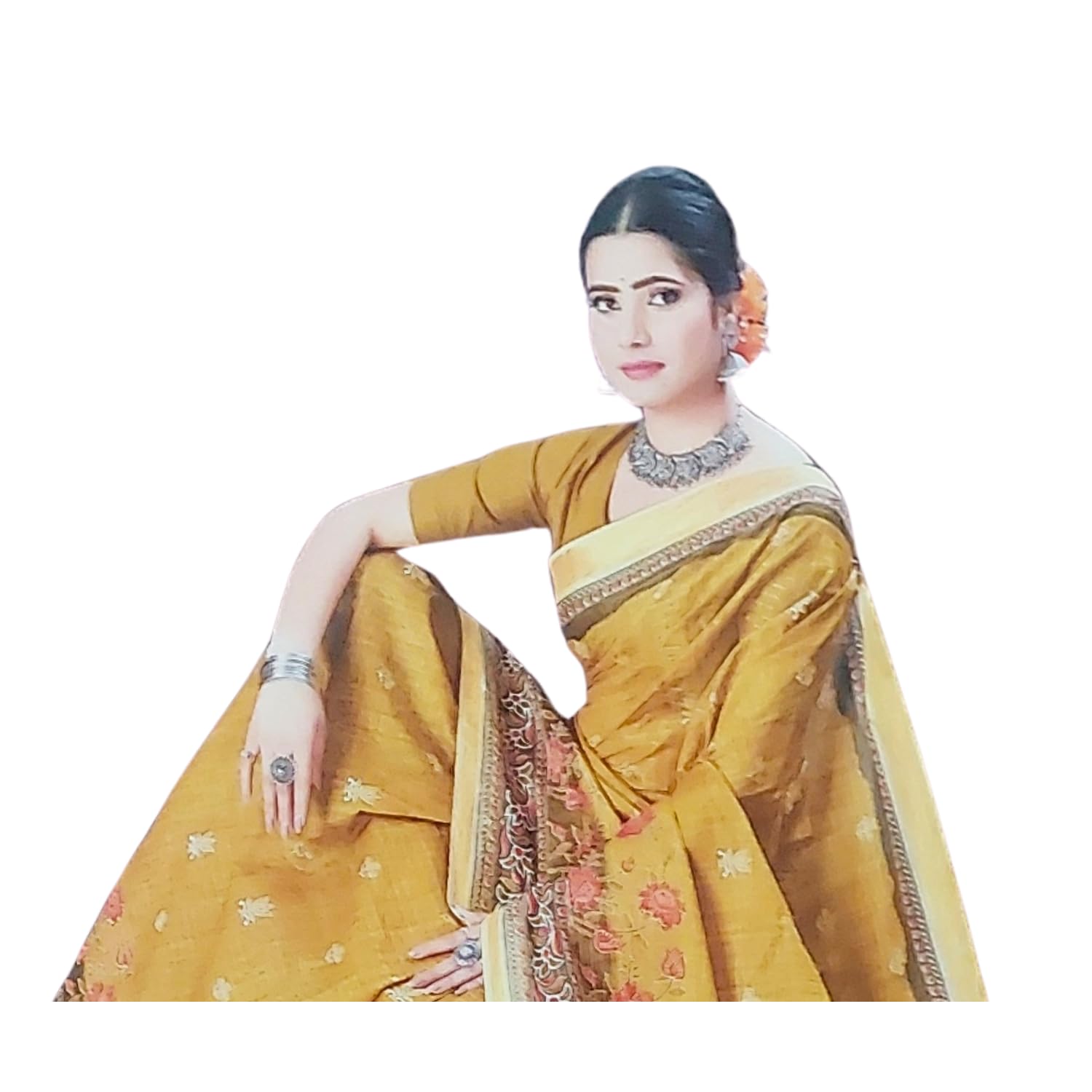 Zingme Women's Printed Art Silk Saree with Blouse Piece - Lightweight Ethnic Wear for Festive and Special Occasions