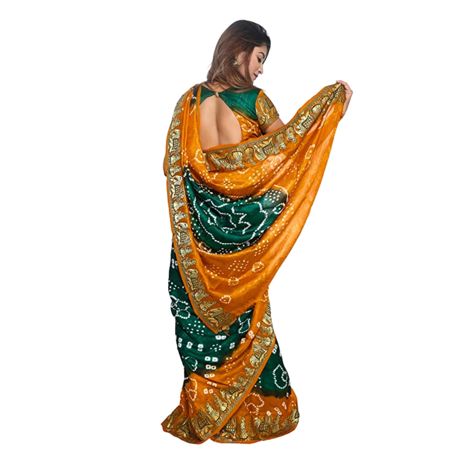 Zingme Women's Banarasi Silk Blend Saree with Blouse Piece - Elegant Traditional Ethenic Wear for Special Occasions