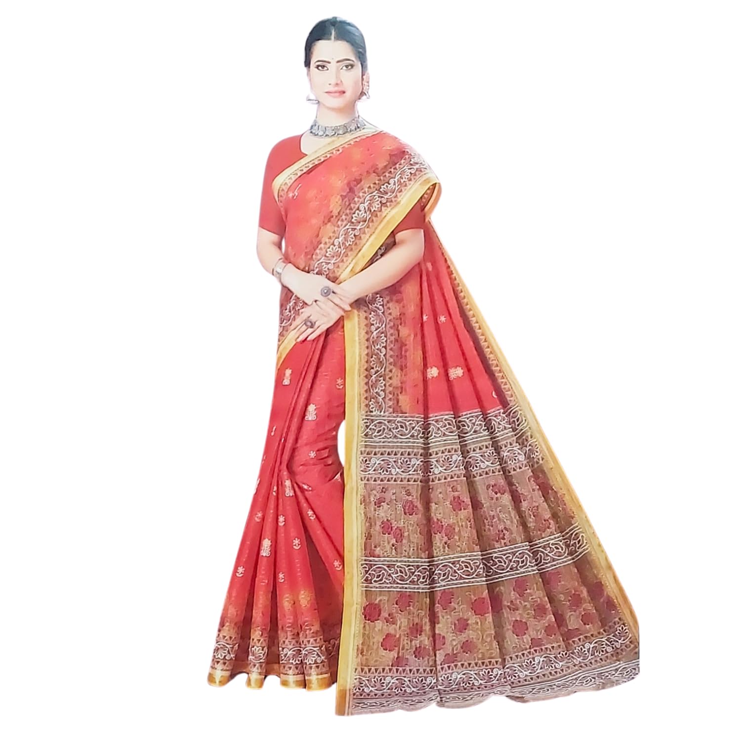 Zingme Women's Printed Art Silk Saree with Blouse Piece - Lightweight Ethnic Wear for Festive and Special Occasions