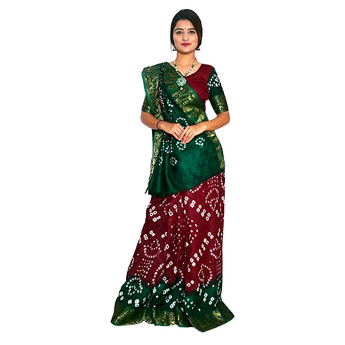 Zingme Women's Banarasi Silk Blend Saree with Blouse Piece - Elegant Traditional Ethenic Wear for Special Occasions