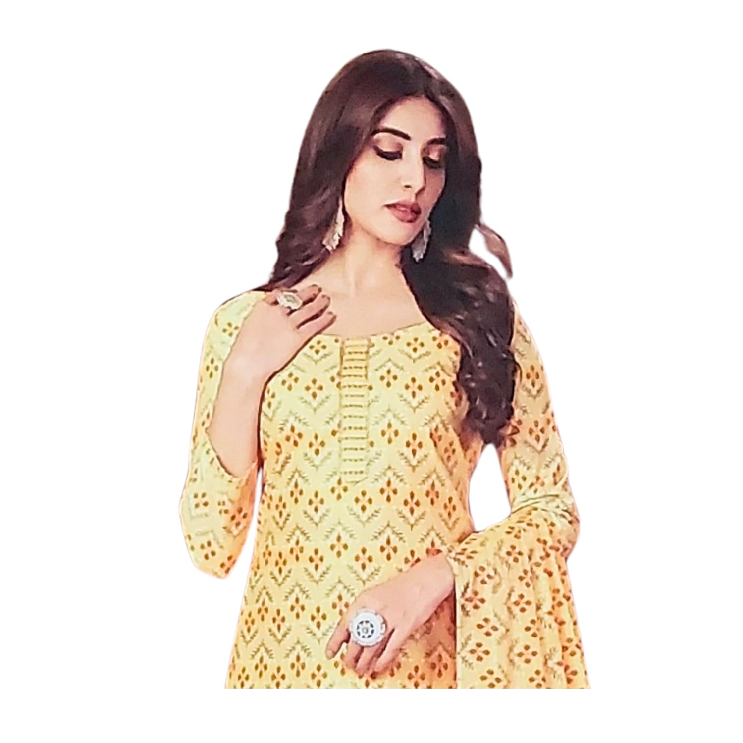 Zingme Women's Cotton Printed Unstitched Salwar Suit Dress Material with Printed Dupatta - Comfortable Ethnic Wear for Daily and Special Occasions