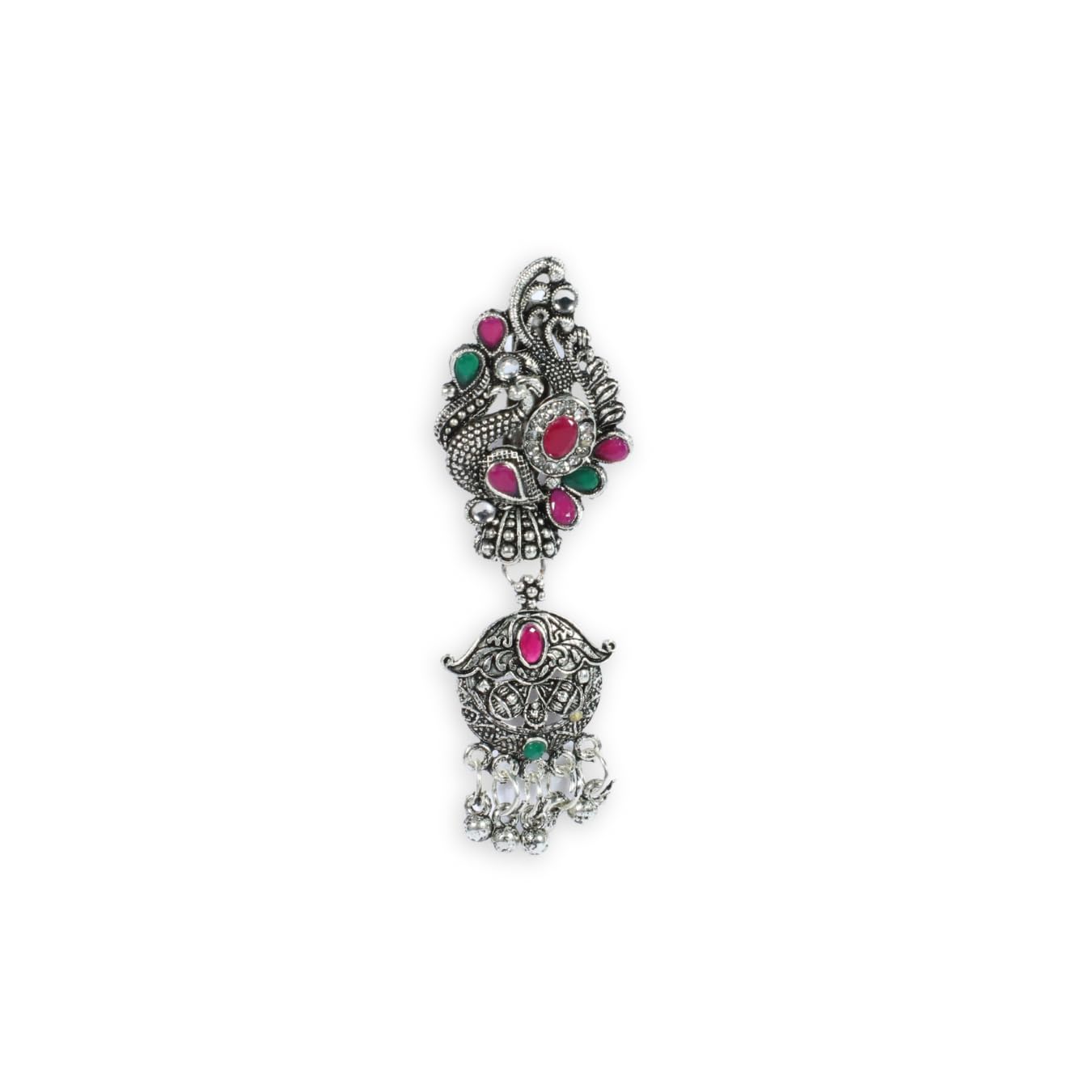 ZingMe Silver Plated Stone Studded Saree Clip Saree Accessories