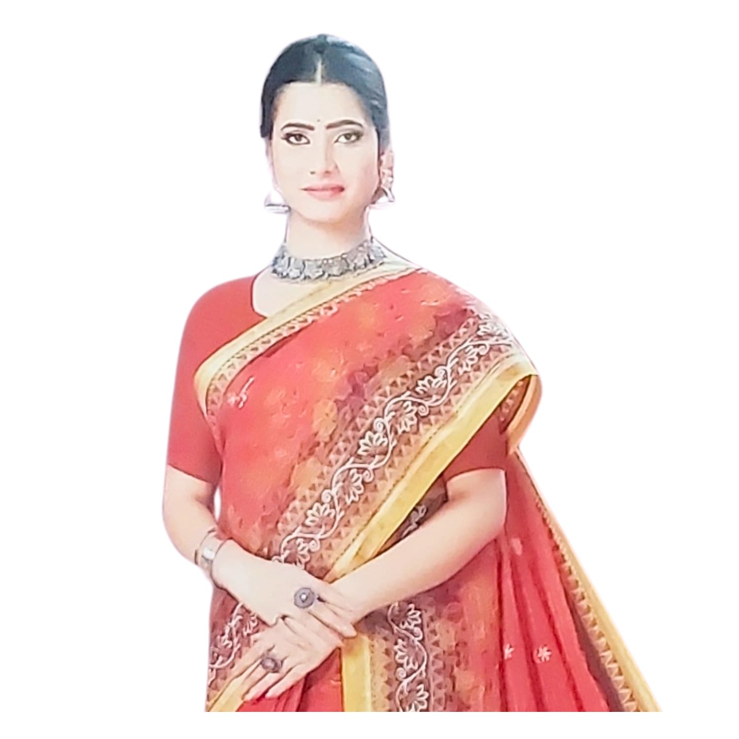 Zingme Women's Printed Art Silk Saree with Blouse Piece - Lightweight Ethnic Wear for Festive and Special Occasions