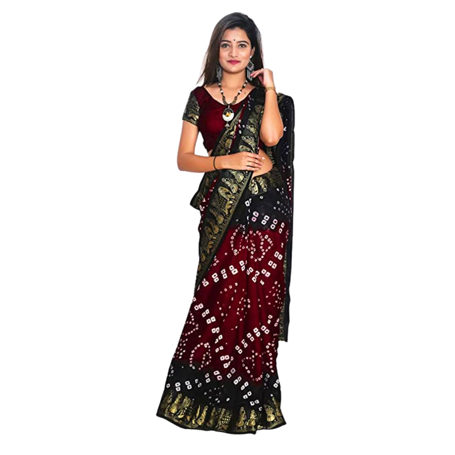 Zingme Women's Banarasi Silk Blend Saree with Blouse Piece - Elegant Traditional Ethenic Wear for Special Occasions
