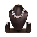 Zingme Latest Stylish Traditional Oxidised Silver Necklace Jewellery Set for Women