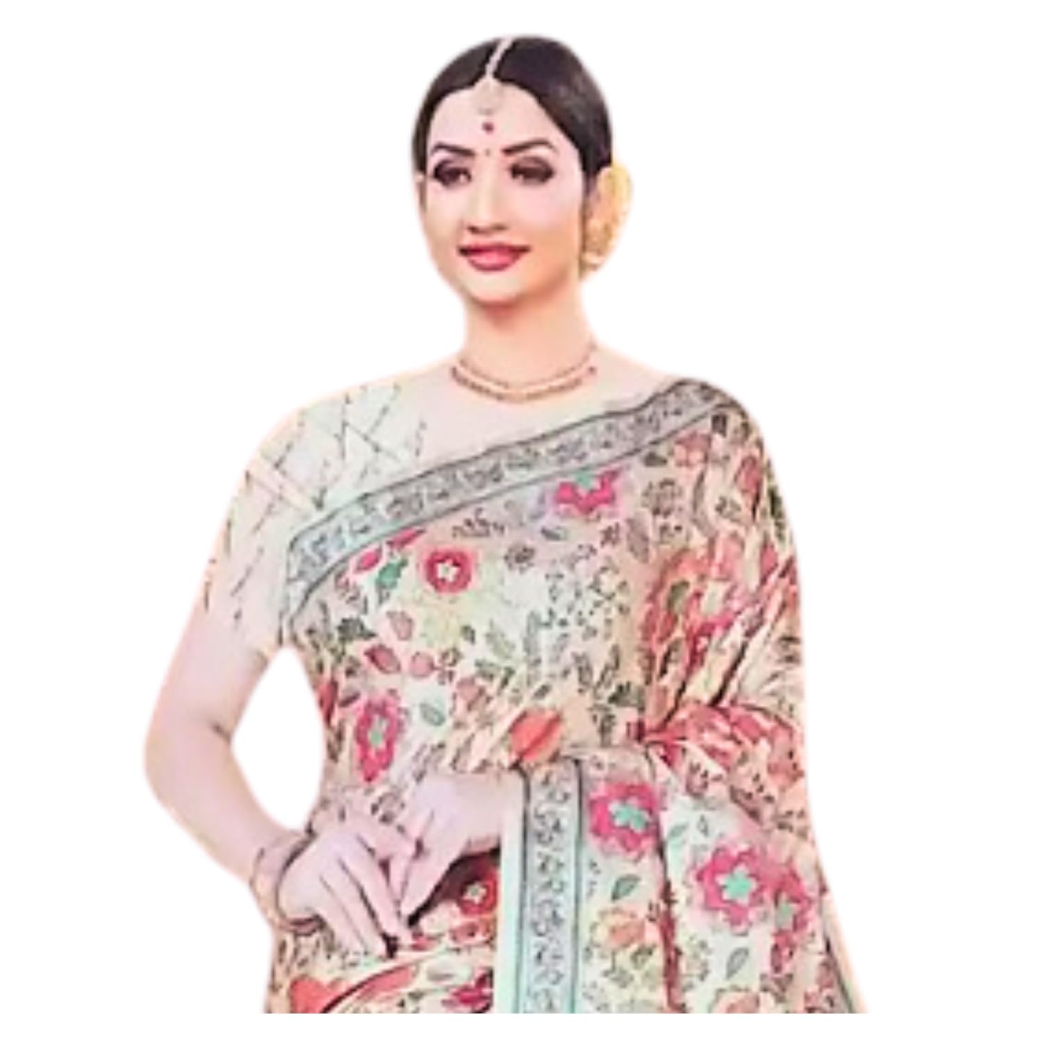 Zingme Women's Bhagalpuri Jacquard Saree with Digital Print | Elegant Ethnic Wear for Festive & Party Occasions