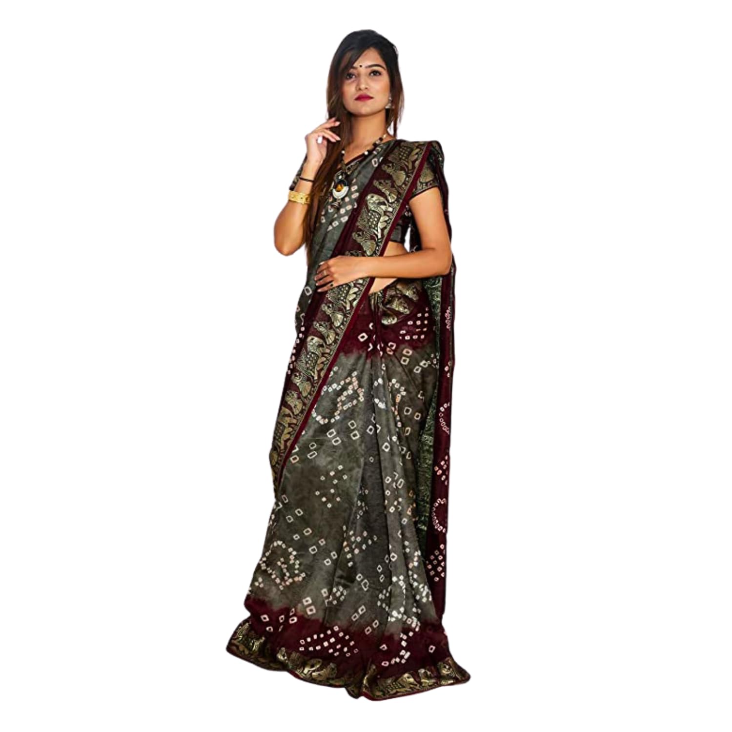 Zingme Women's Banarasi Silk Blend Saree with Blouse Piece - Elegant Traditional Ethenic Wear for Special Occasions