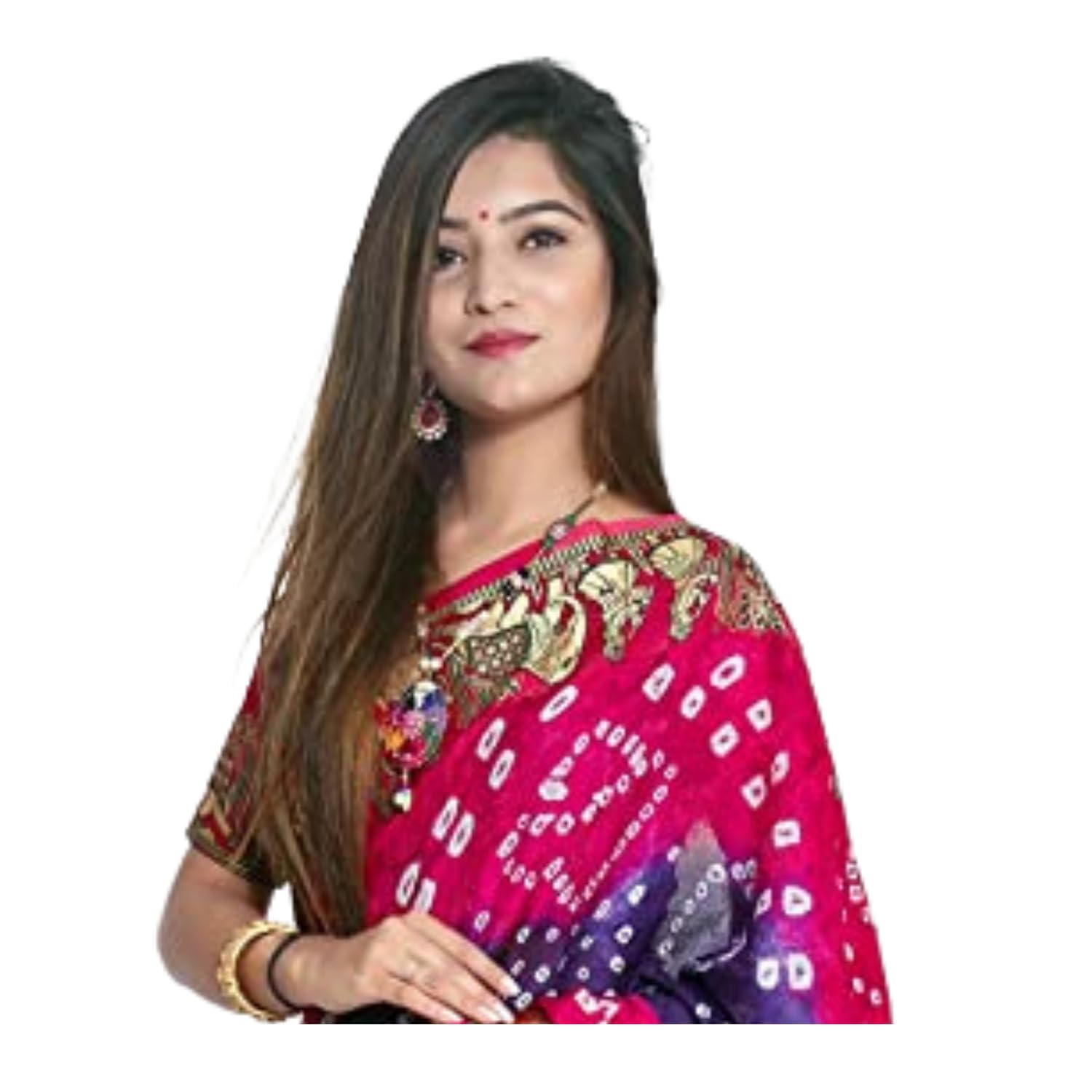 Zingme Women's Banarasi Silk Blend Saree with Blouse Piece - Elegant Traditional Ethenic Wear for Special Occasions