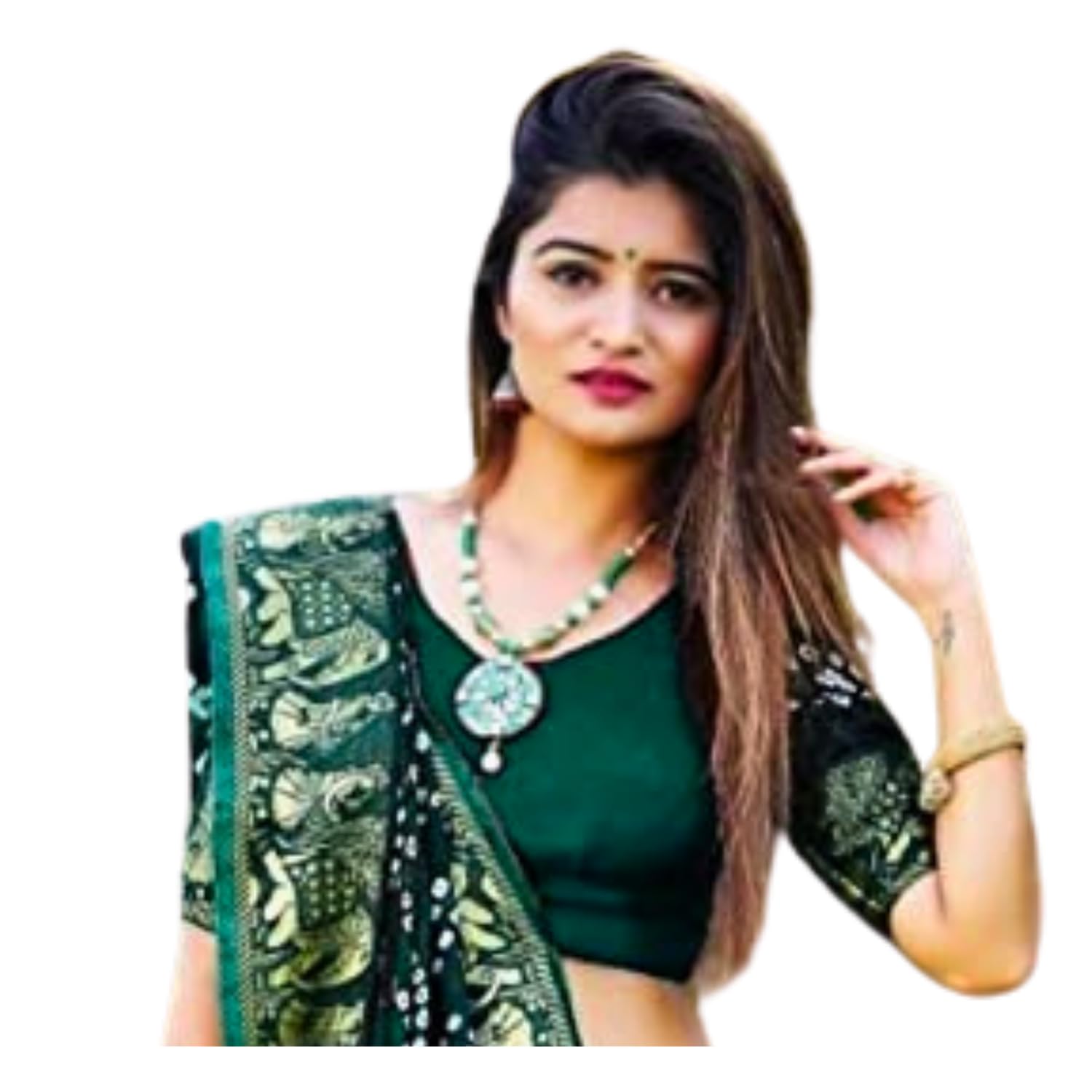Zingme Women's Banarasi Silk Blend Saree with Blouse Piece - Elegant Traditional Ethenic Wear for Special Occasions