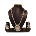 Zingme Stylish Oxidised Jewellery Long Necklace Set for Women & Girls