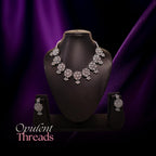 Zingme Latest Stylish Traditional Oxidised Silver Necklace Jewellery Set for Women