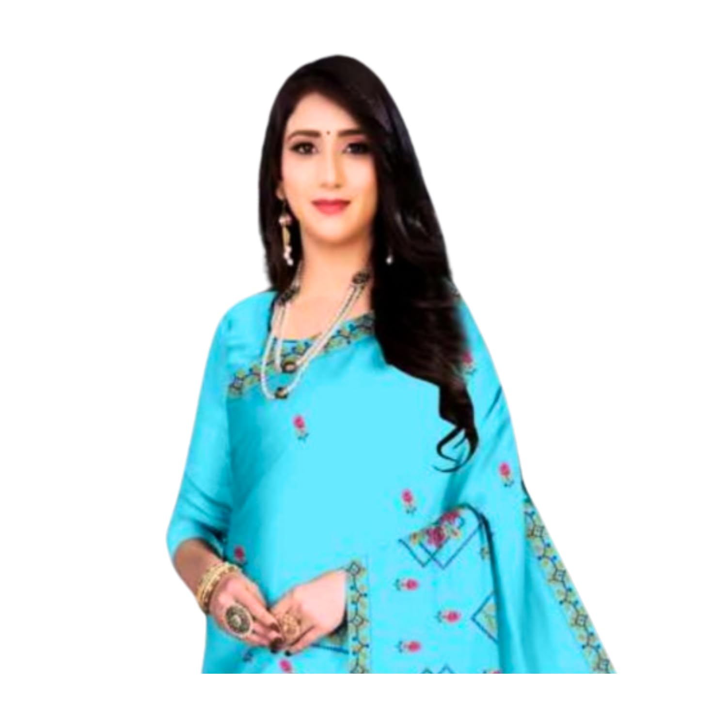 Zingme Women's Embroidered Self-Design Bollywood Cotton Blend Saree with Blouse Piece - Stylish Ethnic Wear for Special Occasions