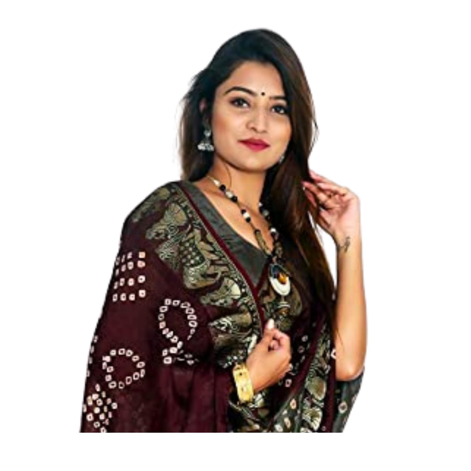 Zingme Women's Banarasi Silk Blend Saree with Blouse Piece - Elegant Traditional Ethenic Wear for Special Occasions
