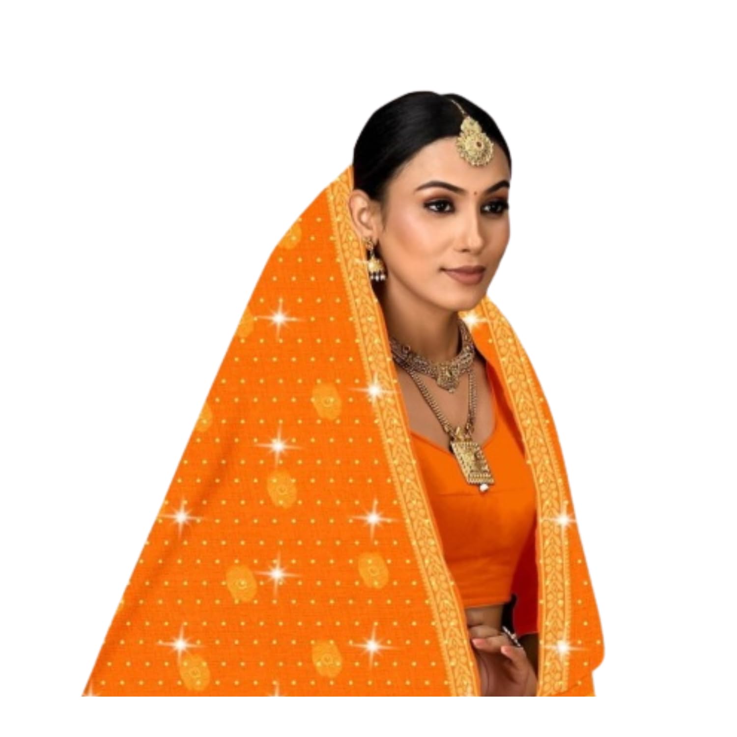 Zingme Women's Embroidered Bollywood Cotton Linen Saree - Lightweight & Elegant Traditional Wear