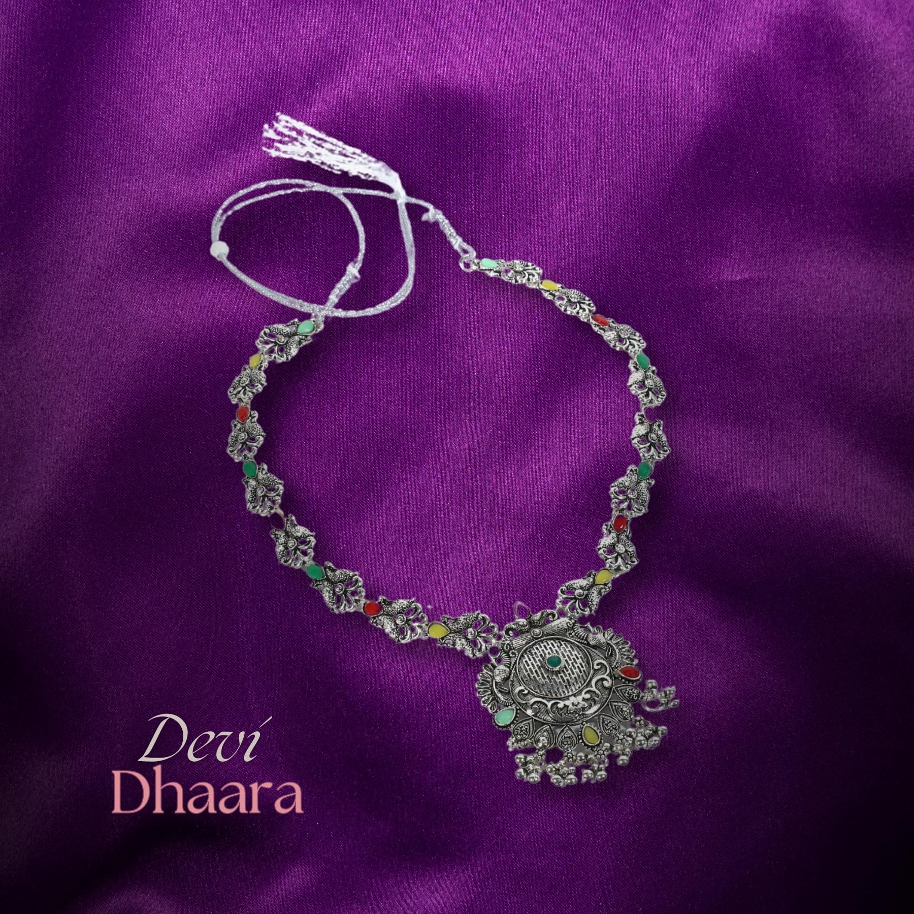 Zingme Stylish Oxidised Jewellery Long Necklace Set for Women & Girls