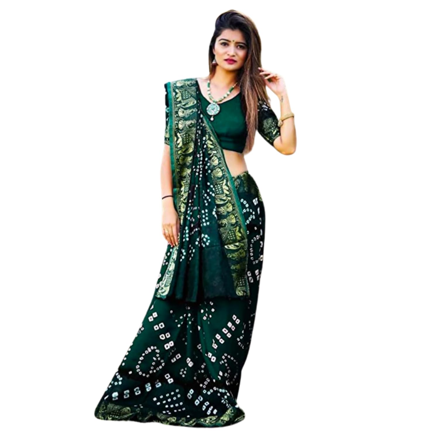 Zingme Women's Banarasi Silk Blend Saree with Blouse Piece - Elegant Traditional Ethenic Wear for Special Occasions
