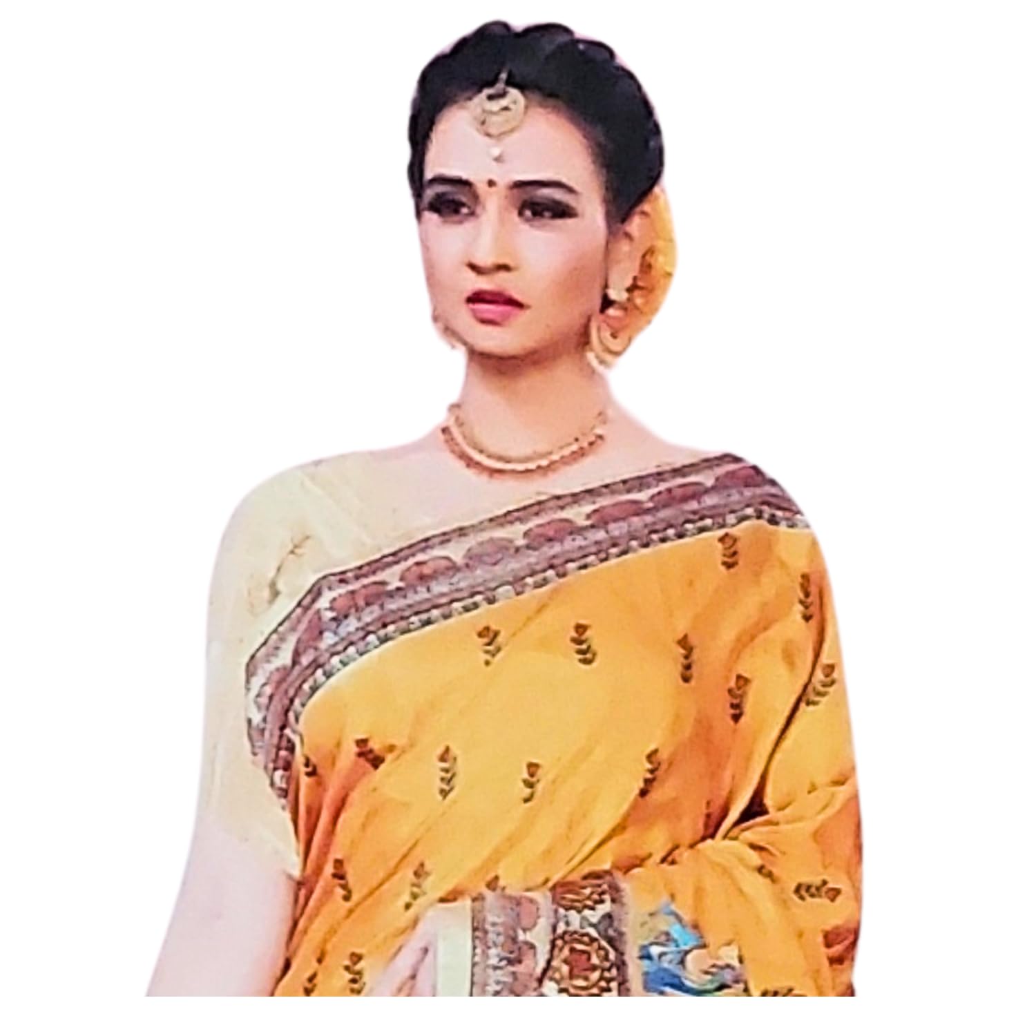 Zingme Women's Bhagalpuri Jacquard Saree with Digital Print | Elegant Ethnic Wear for Festive & Party Occasions