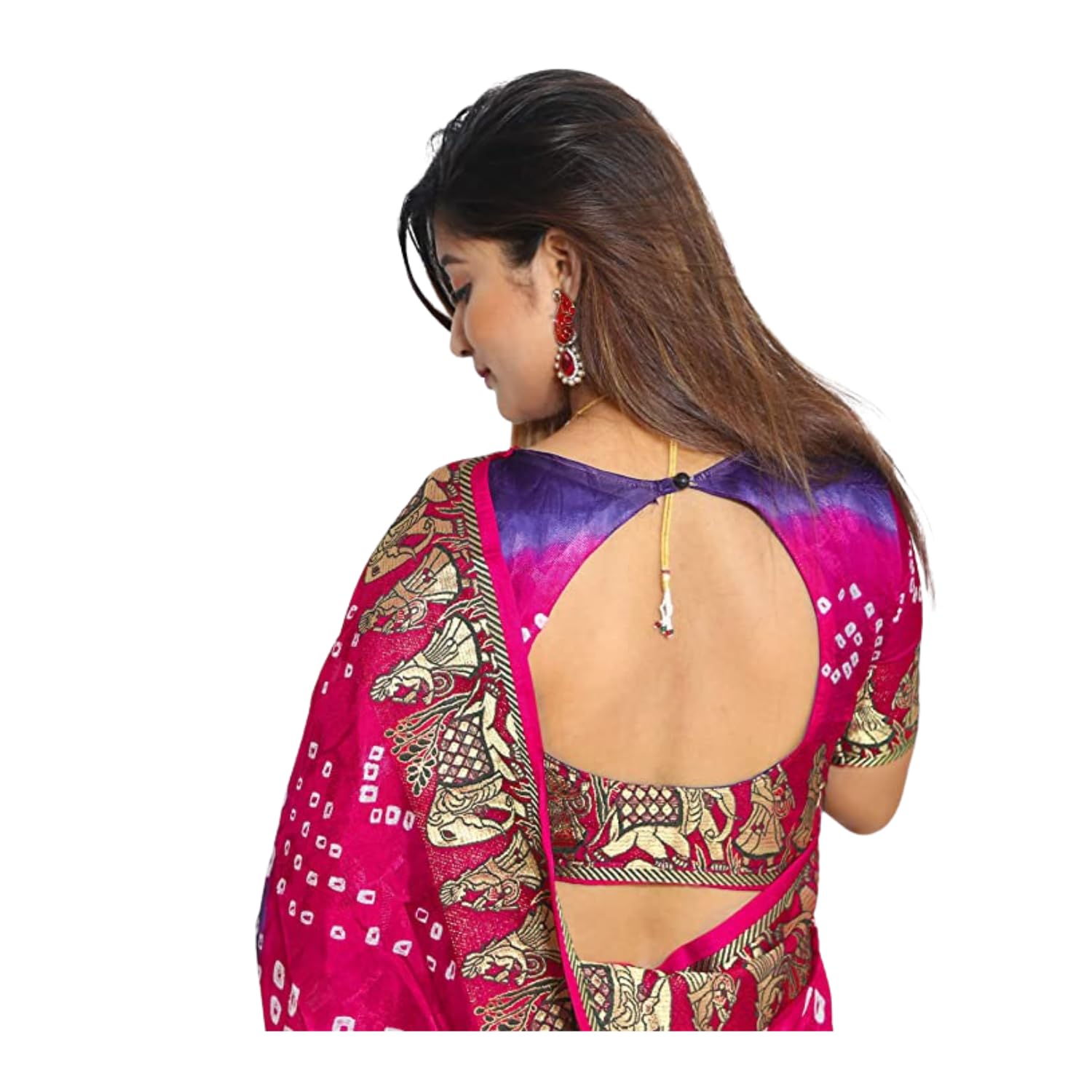 Zingme Women's Banarasi Silk Blend Saree with Blouse Piece - Elegant Traditional Ethenic Wear for Special Occasions