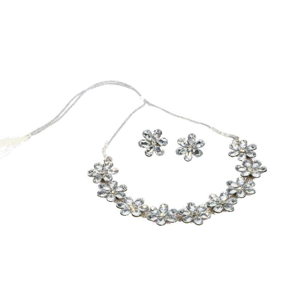 Zingme Latest Stylish Traditional Oxidised Silver Necklace Jewellery Set for Women