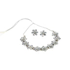 Zingme Latest Stylish Traditional Oxidised Silver Necklace Jewellery Set for Women