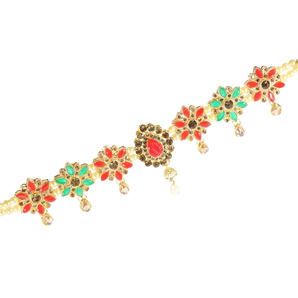 ZingMe Single patta Sleek and Stylish Colourstones Traditional Kamarbandh Jewellery Waistbelt Clothing Accessory Wedding Bridal Jewellery