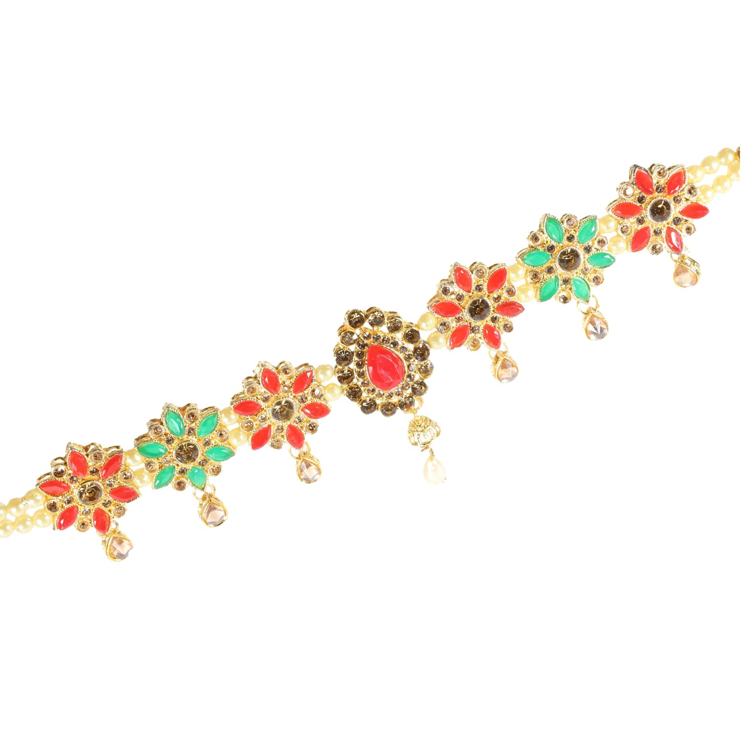 ZingMe Single patta Sleek and Stylish Colourstones Traditional Kamarbandh Jewellery Waistbelt Clothing Accessory Wedding Bridal Jewellery