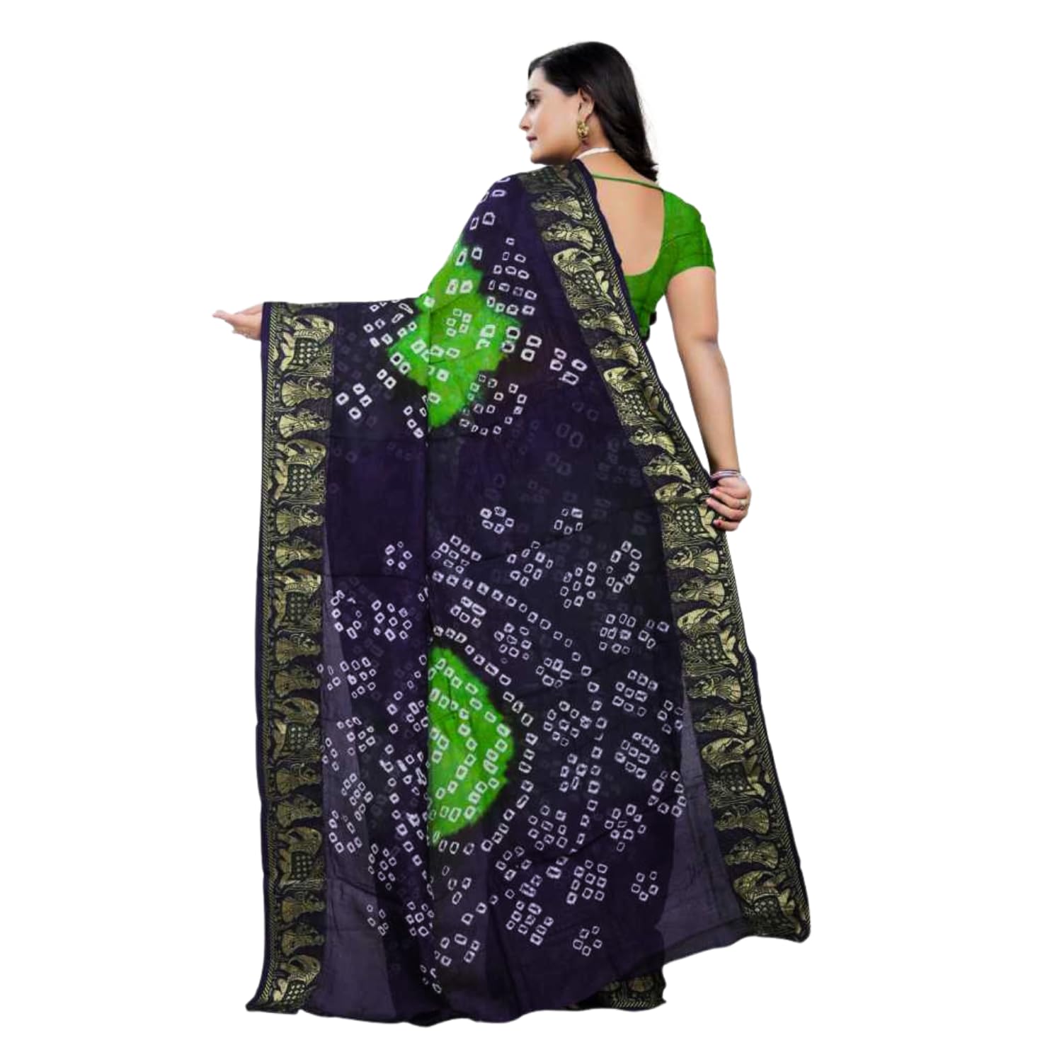 Zingme Elegant Art Silk Bandhani Saree – Traditional Indian Ethnic Wear for Festive Occasions