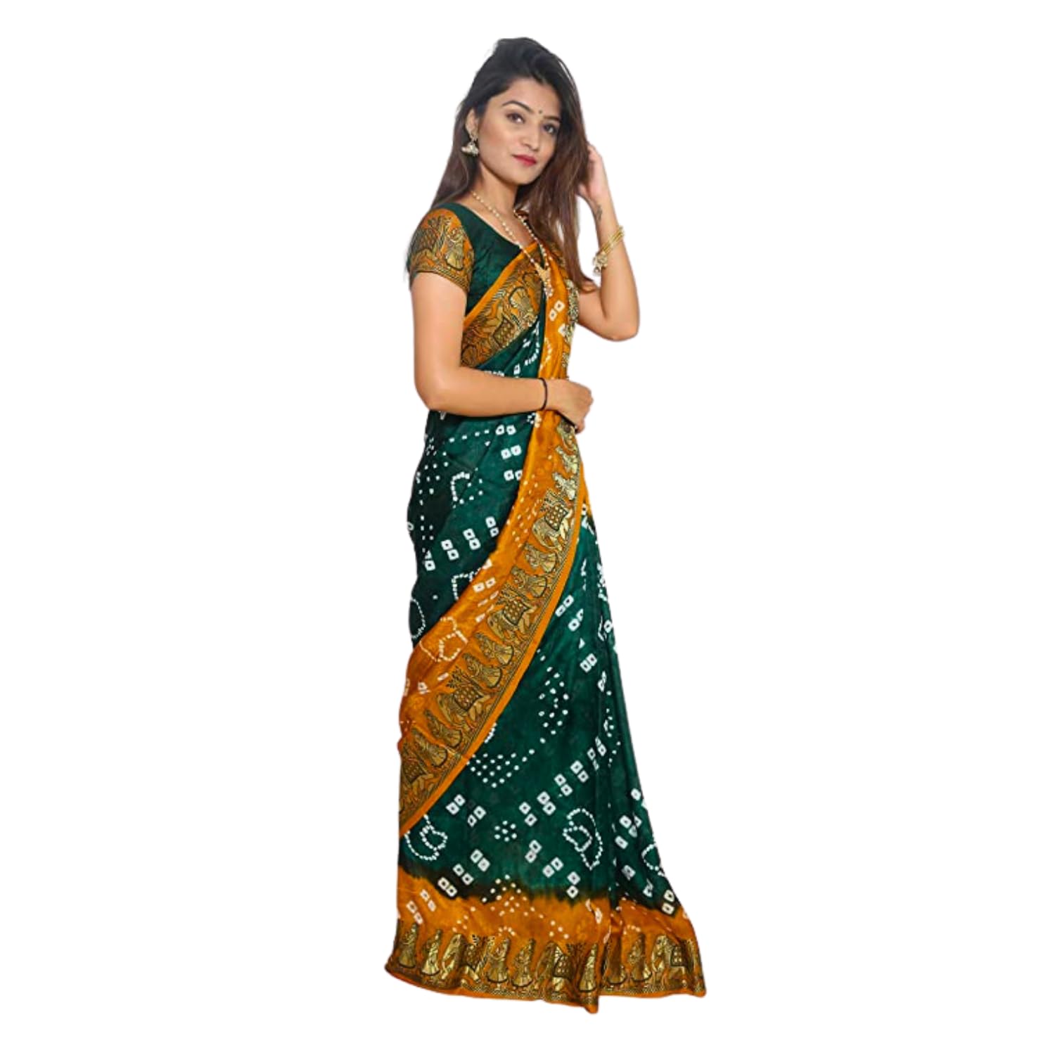 Zingme Women's Banarasi Silk Blend Saree with Blouse Piece - Elegant Traditional Ethenic Wear for Special Occasions