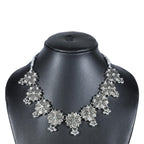 Zingme Latest Stylish Traditional Oxidised Silver Necklace Jewellery Set for Women