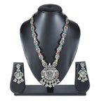Zingme Stylish Oxidised Jewellery Long Necklace Set for Women & Girls