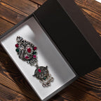 ZingMe Silver Plated Stone Studded Saree Clip Saree Accessories