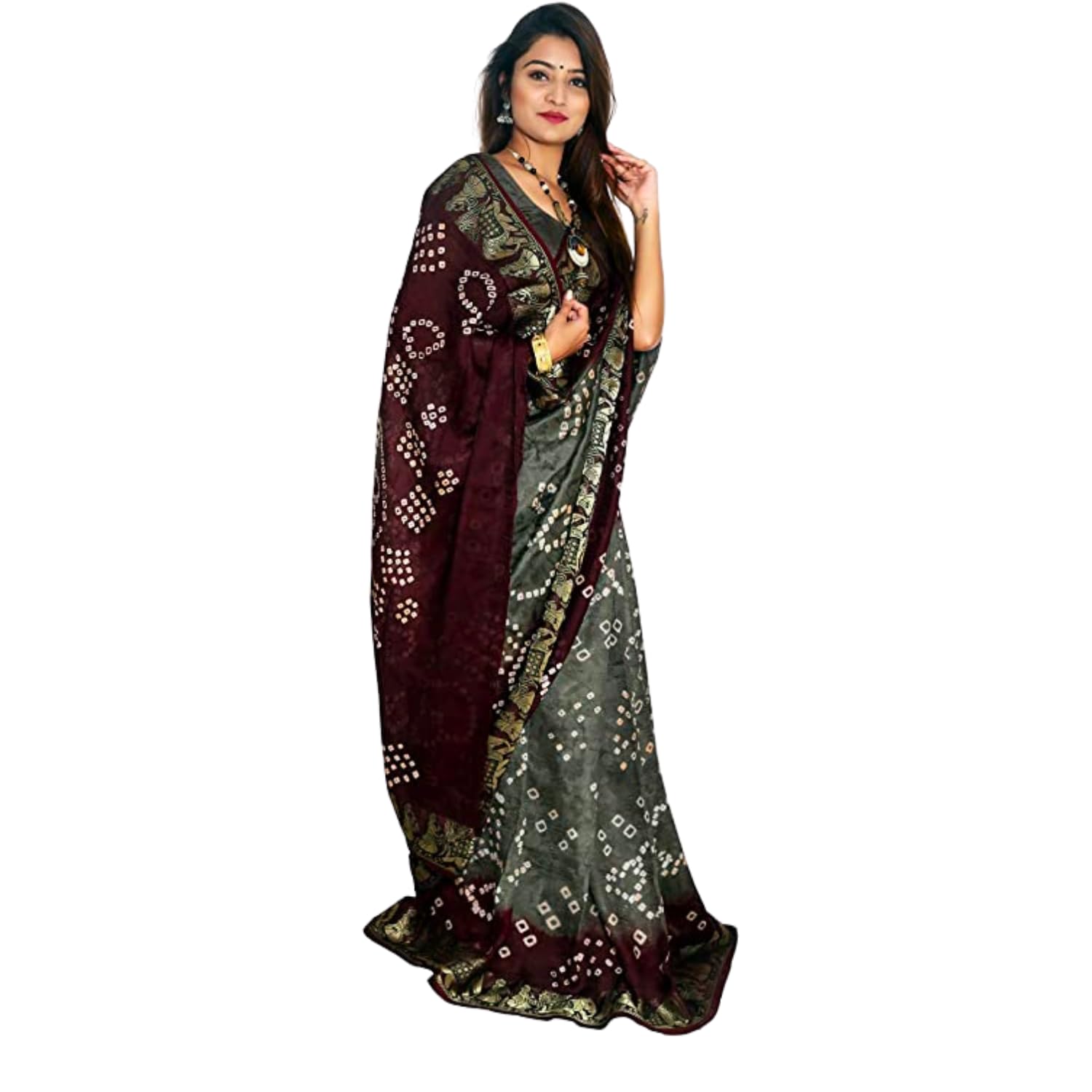 Zingme Women's Banarasi Silk Blend Saree with Blouse Piece - Elegant Traditional Ethenic Wear for Special Occasions