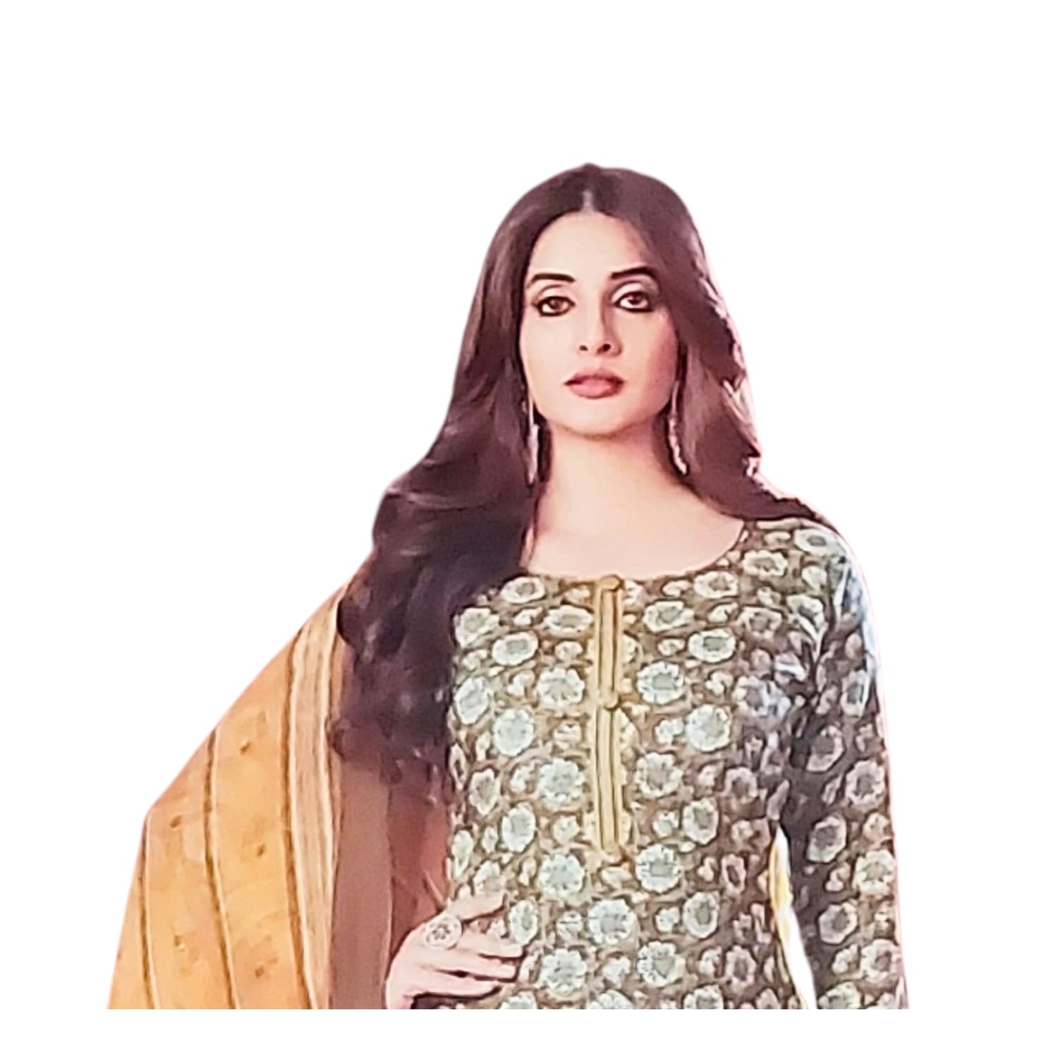 Zingme Women's Cotton Printed Unstitched Salwar Suit Dress Material with Printed Dupatta - Comfortable Ethnic Wear for Daily and Special Occasions