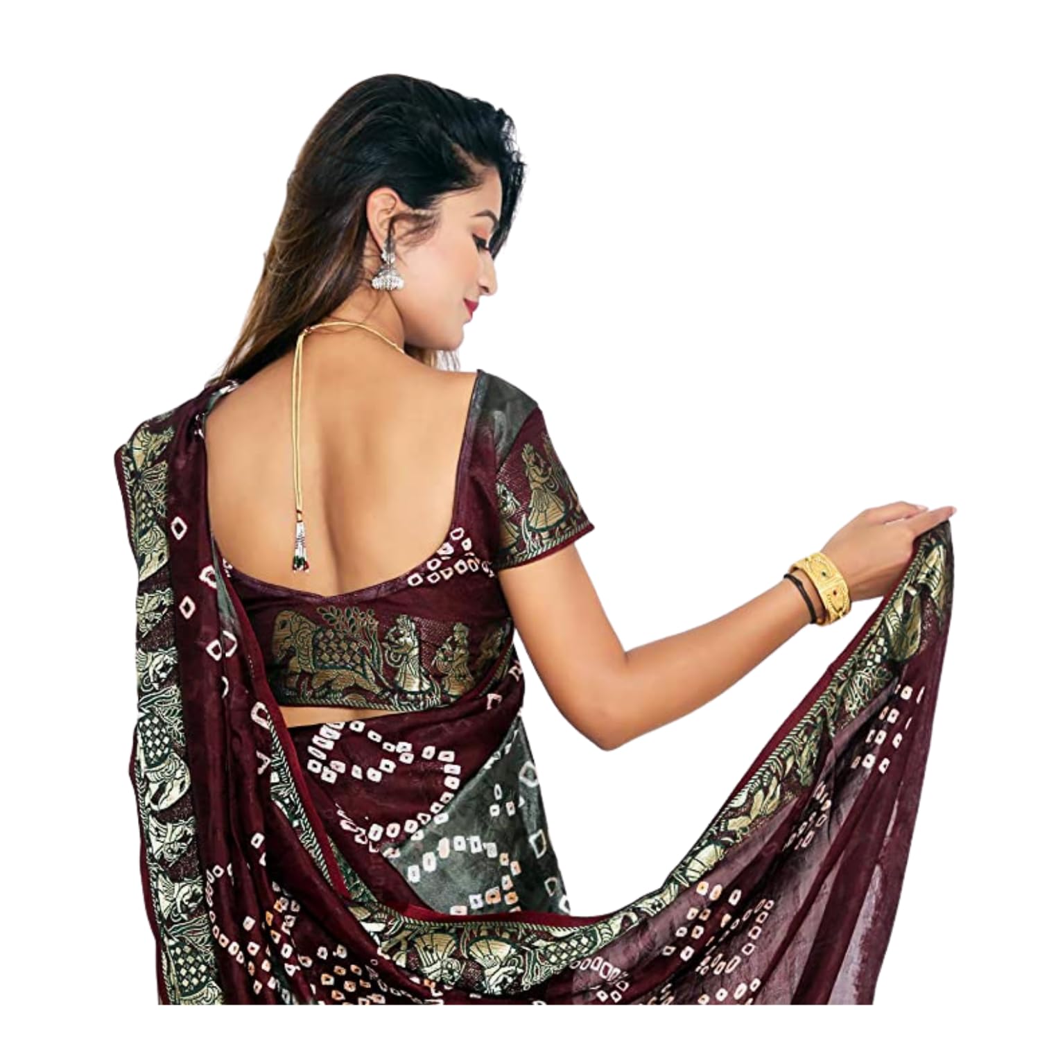 Zingme Women's Banarasi Silk Blend Saree with Blouse Piece - Elegant Traditional Ethenic Wear for Special Occasions