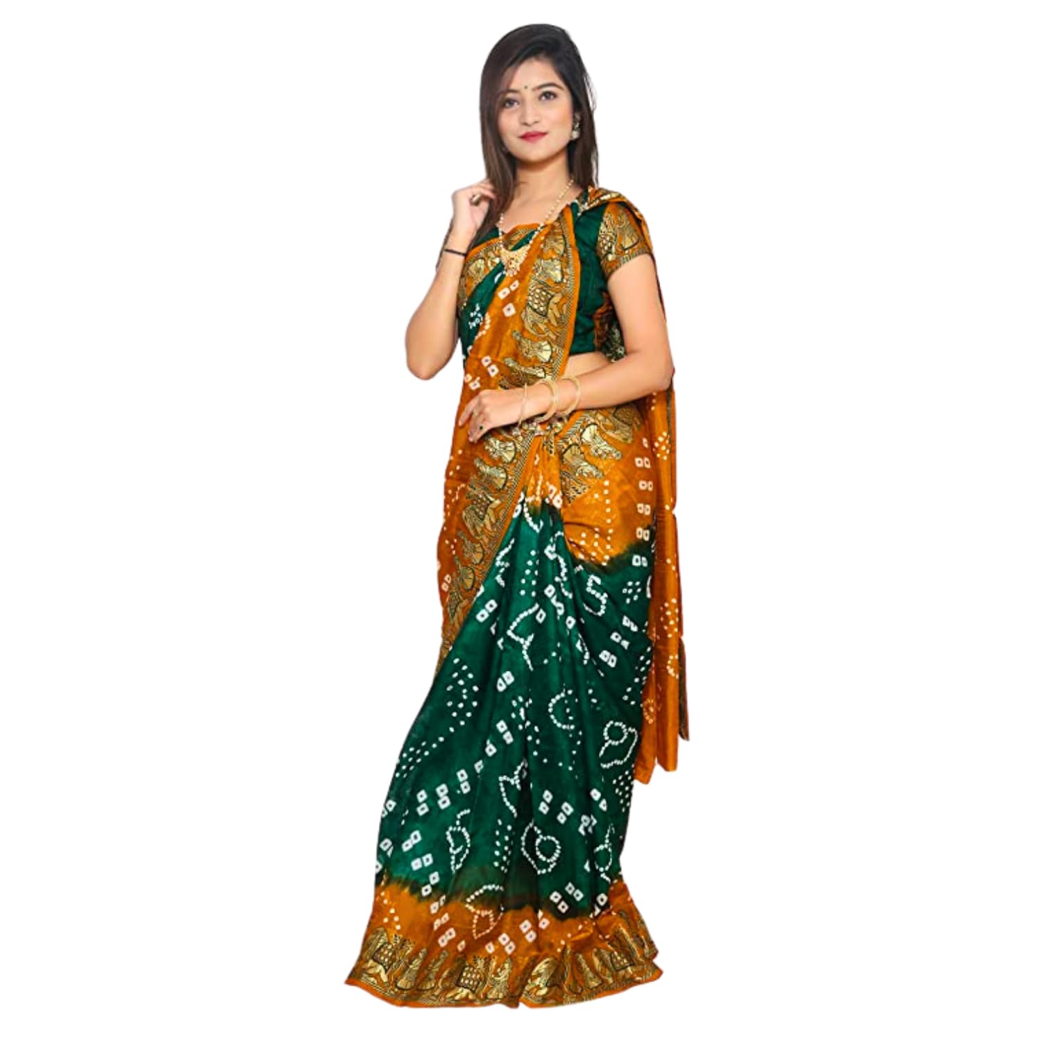 Zingme Women's Banarasi Silk Blend Saree with Blouse Piece - Elegant Traditional Ethenic Wear for Special Occasions