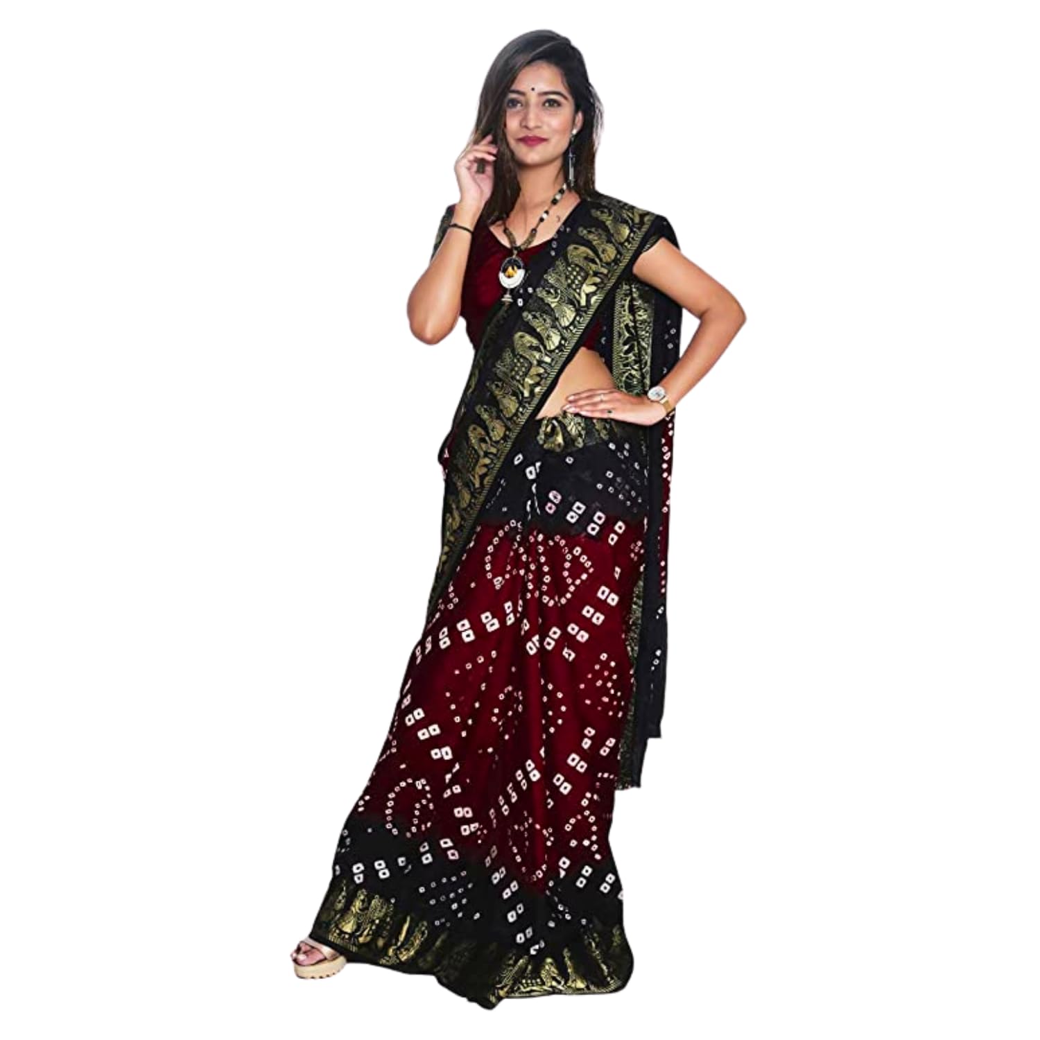 Zingme Women's Banarasi Silk Blend Saree with Blouse Piece - Elegant Traditional Ethenic Wear for Special Occasions